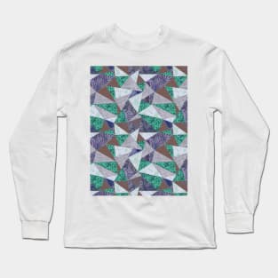 Pattern clash quilt triangle Long Sleeve T-Shirt